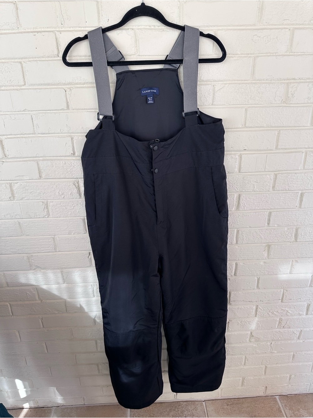 Lands’ End Black Insulated Ski Snow Bib Overalls Women’s MP